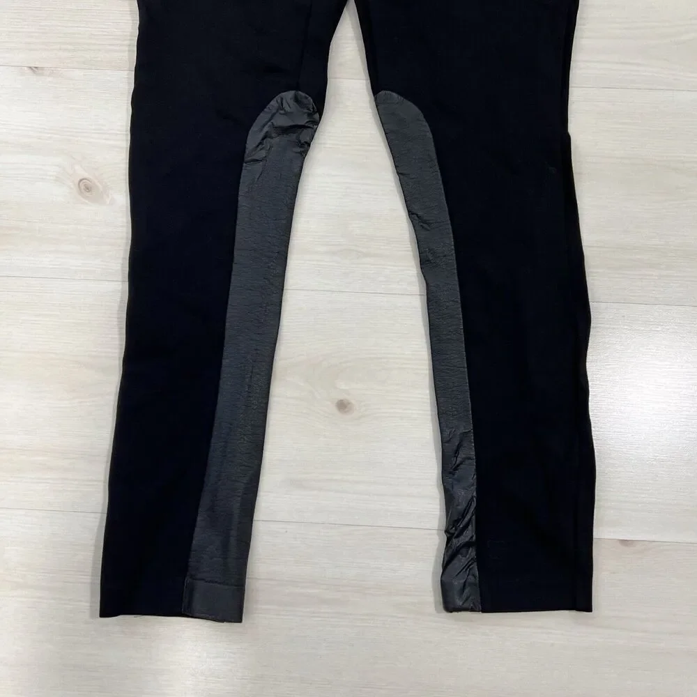 J.Crew Pixie Pants with Faux Leather Size 4R Black Leggings